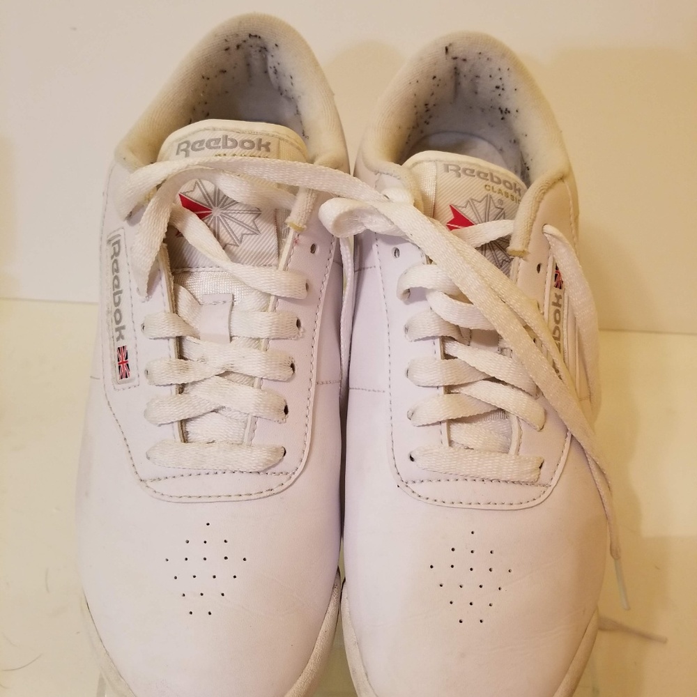 Reebok White Sneakers with Red Accents